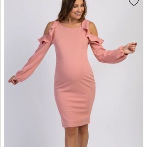 Peach Ruffle Trim Puff Sleeve